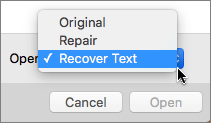 recover document word 2016 for mac